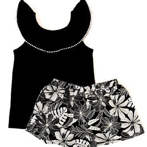 5T Carter's summer 2- piece set in black and white twins